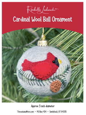 Cardinal Wool Ball Ornament (Kit)