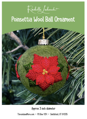 Poinsettia Wool Ball Ornament (Kit)